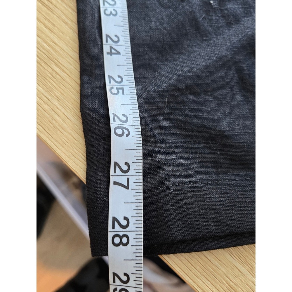 Reformation Mason Linen Pleated High Waist Wide Leg Trouser Black Size 0 - Picture 14 of 15